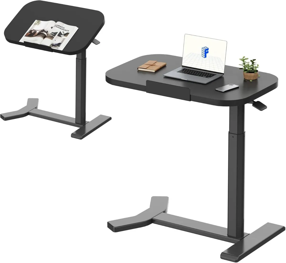 Overbed Table with Wheels Adjustable Height - Image 1