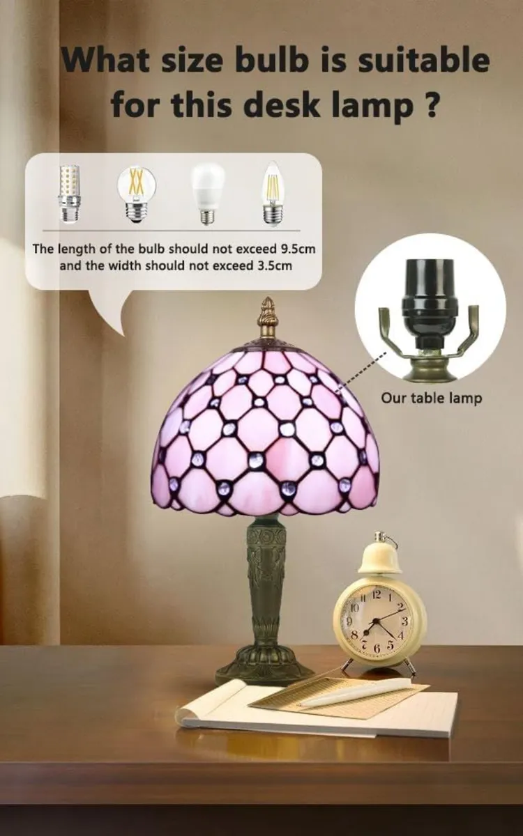 Small Tiffany Style Table Lamp 3 Color Temperature - Image 4