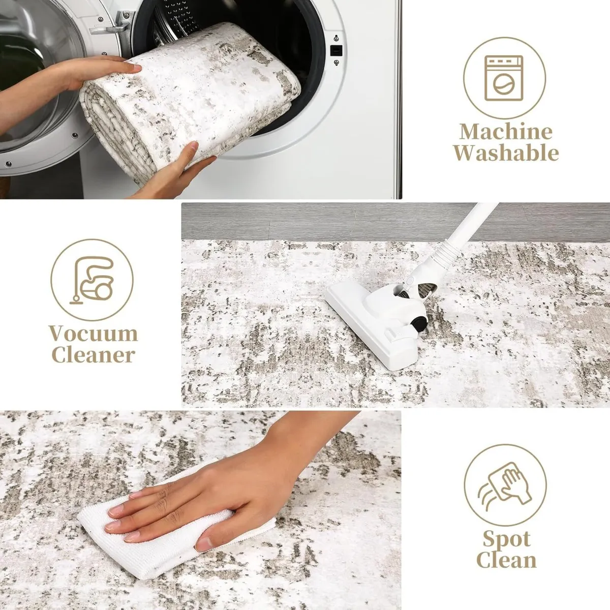 Modern Abstract Rugs 160x230cm Large Washable - Image 4