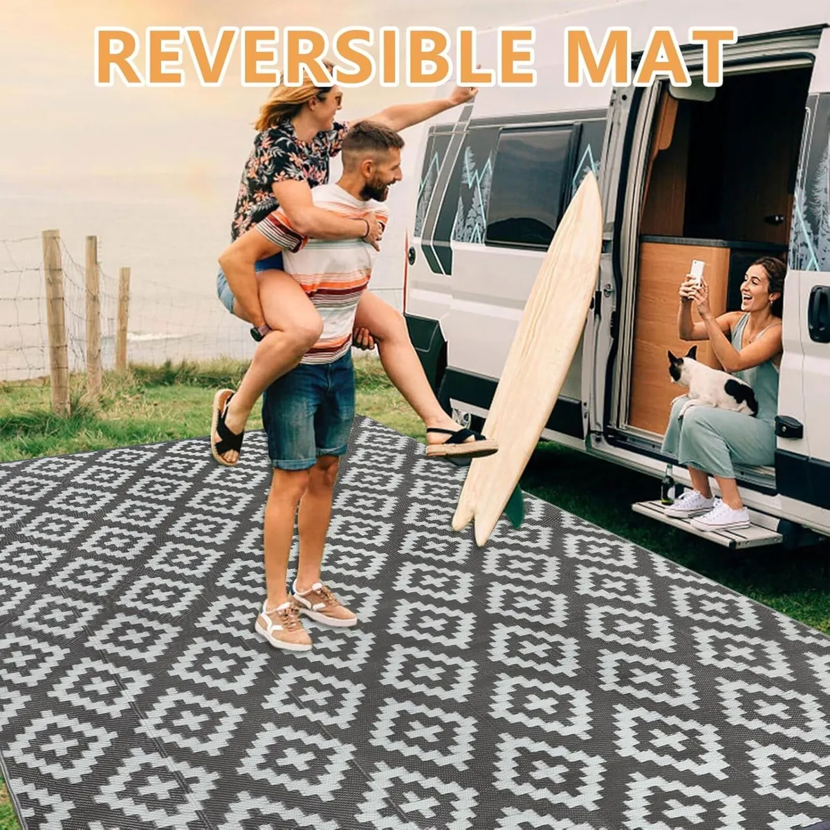 Large Outdoor Rug 270x365cm Garden Waterproof - Image 3