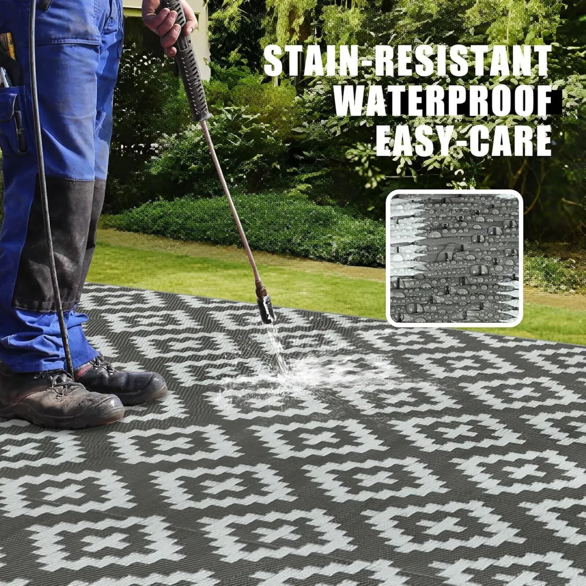 Large Outdoor Rug 270x365cm Garden Waterproof - Image 4