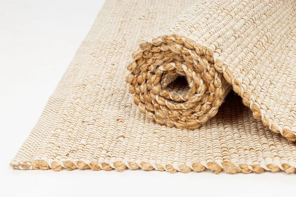 Handwoven Jute Cotton Rug Natural Farmhouse for - Image 4