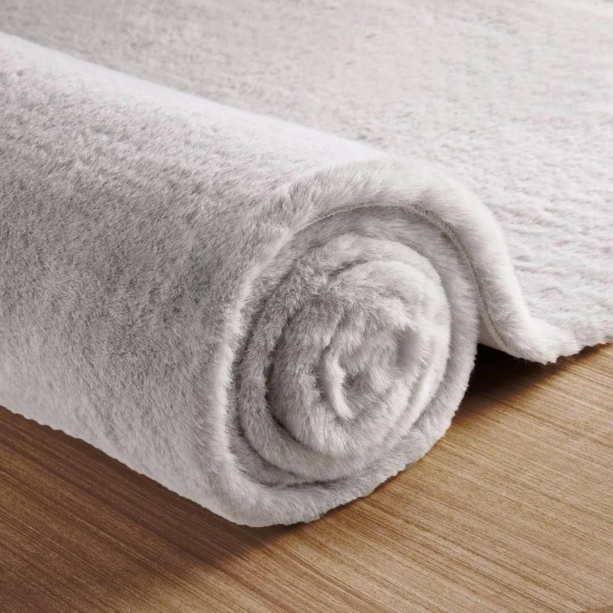 Fuzzy Grey Fluffy Washable Runner Rugs for - Image 4