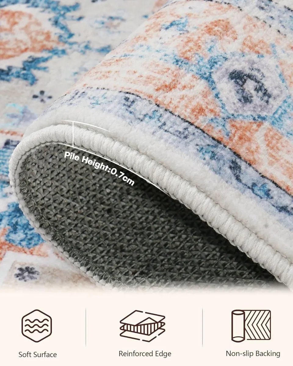 Blue Living Room Rug Washable Area Rugs for - Image 3