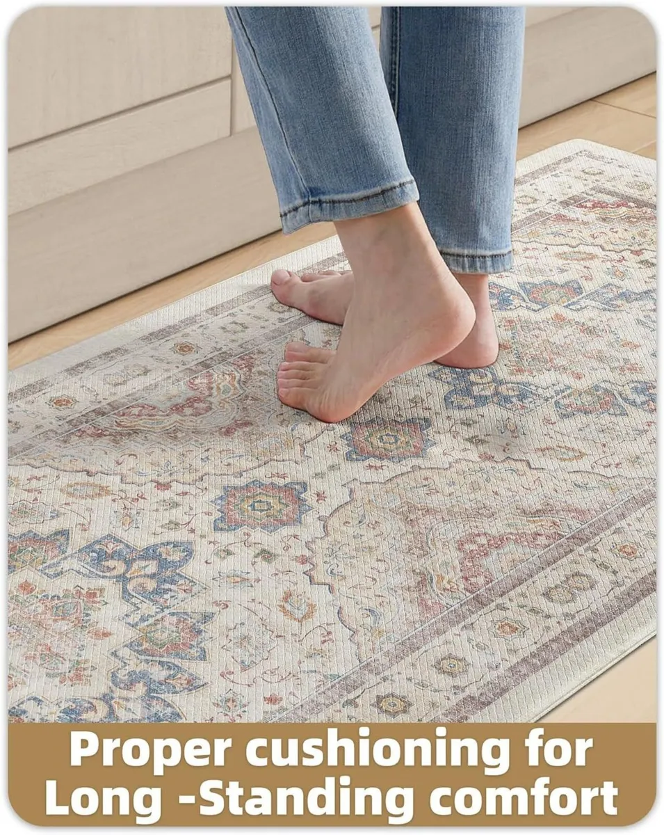 Kitchen Floor Mats Anti Fatigue Cushioned Boho - Image 2