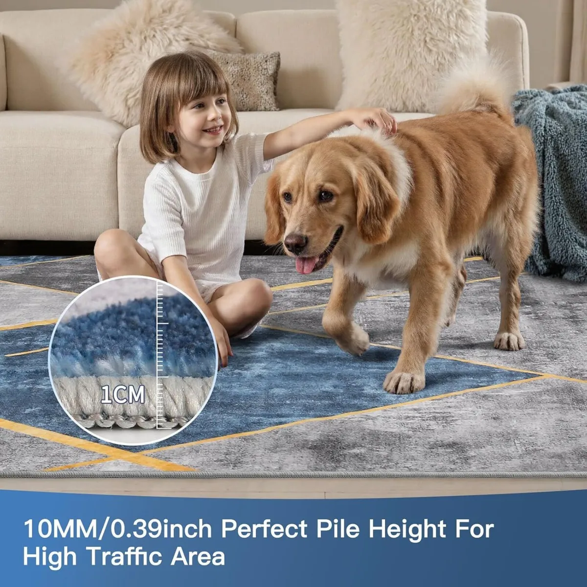 Rugs Living Room Large 200x300 - Machine Washable - Image 4