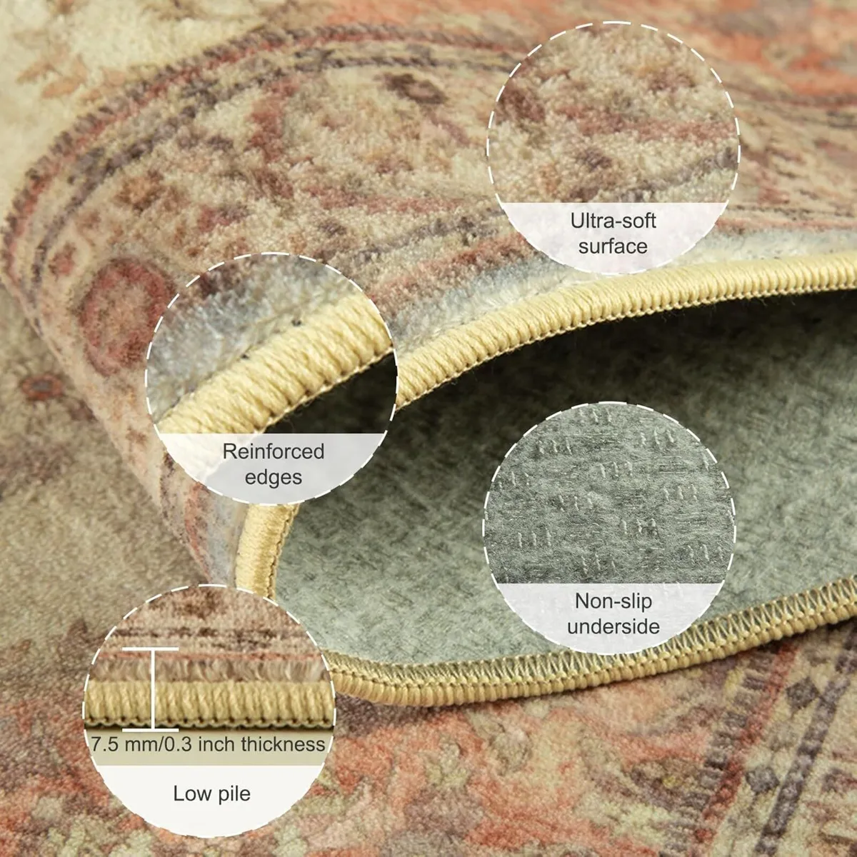 Machine Washable Rug 150x210 cm Short Pile - Image 3