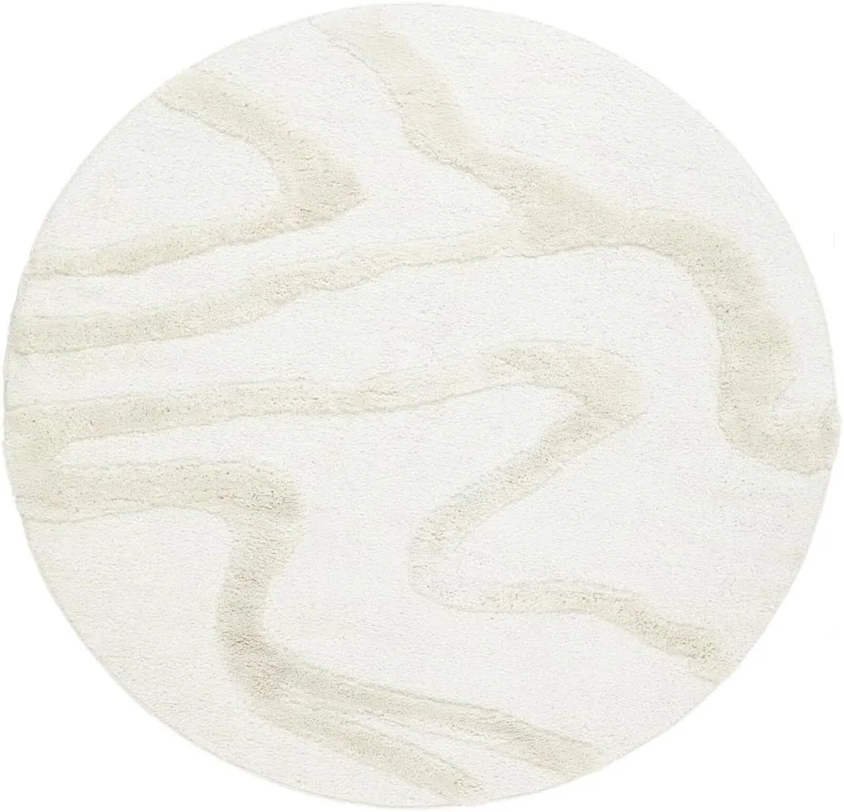 Ginori Rug Shaggy/Handloom Ø 5′3″ ft (Ø 160 cm) - Image 1