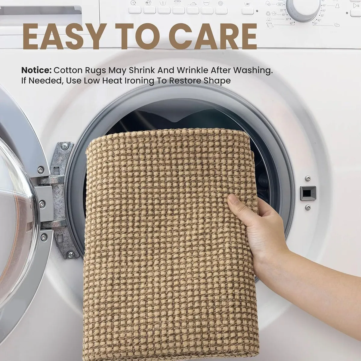 Woven Area Rug 4x6 Ft Washable Rugs for Entryway - Image 3