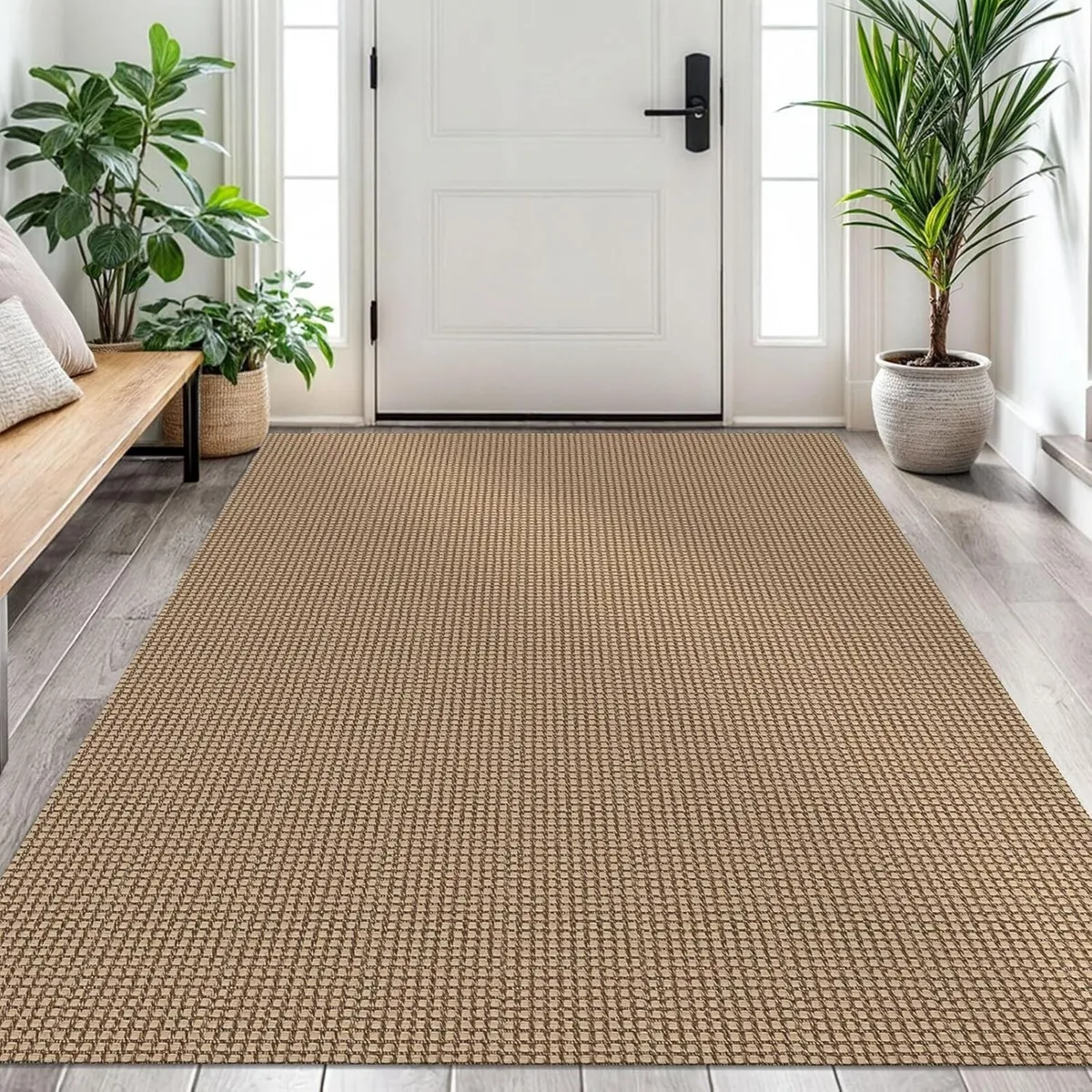 Woven Area Rug 4x6 Ft Washable Rugs for Entryway - Image 1