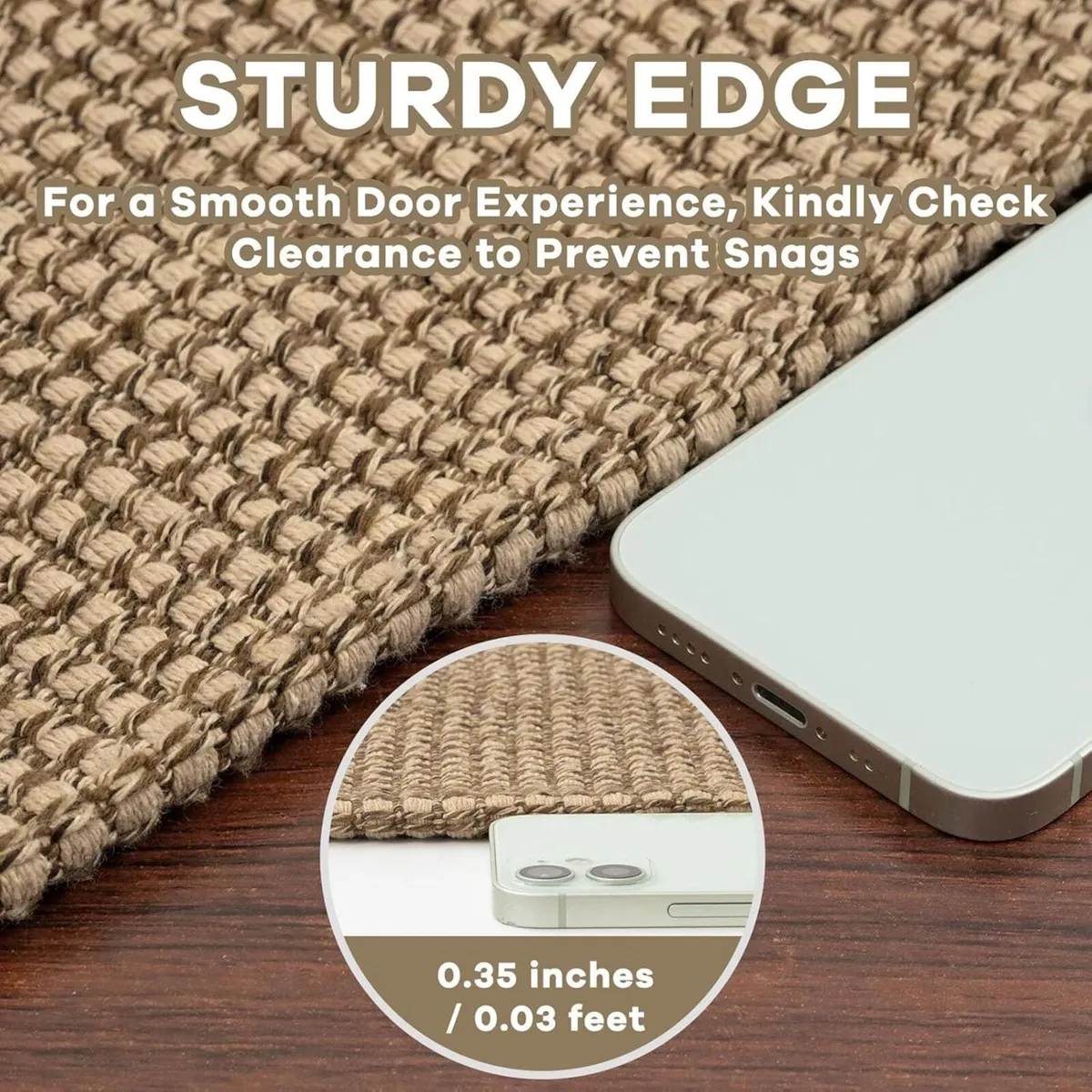 Woven Area Rug 4x6 Ft Washable Rugs for Entryway - Image 2