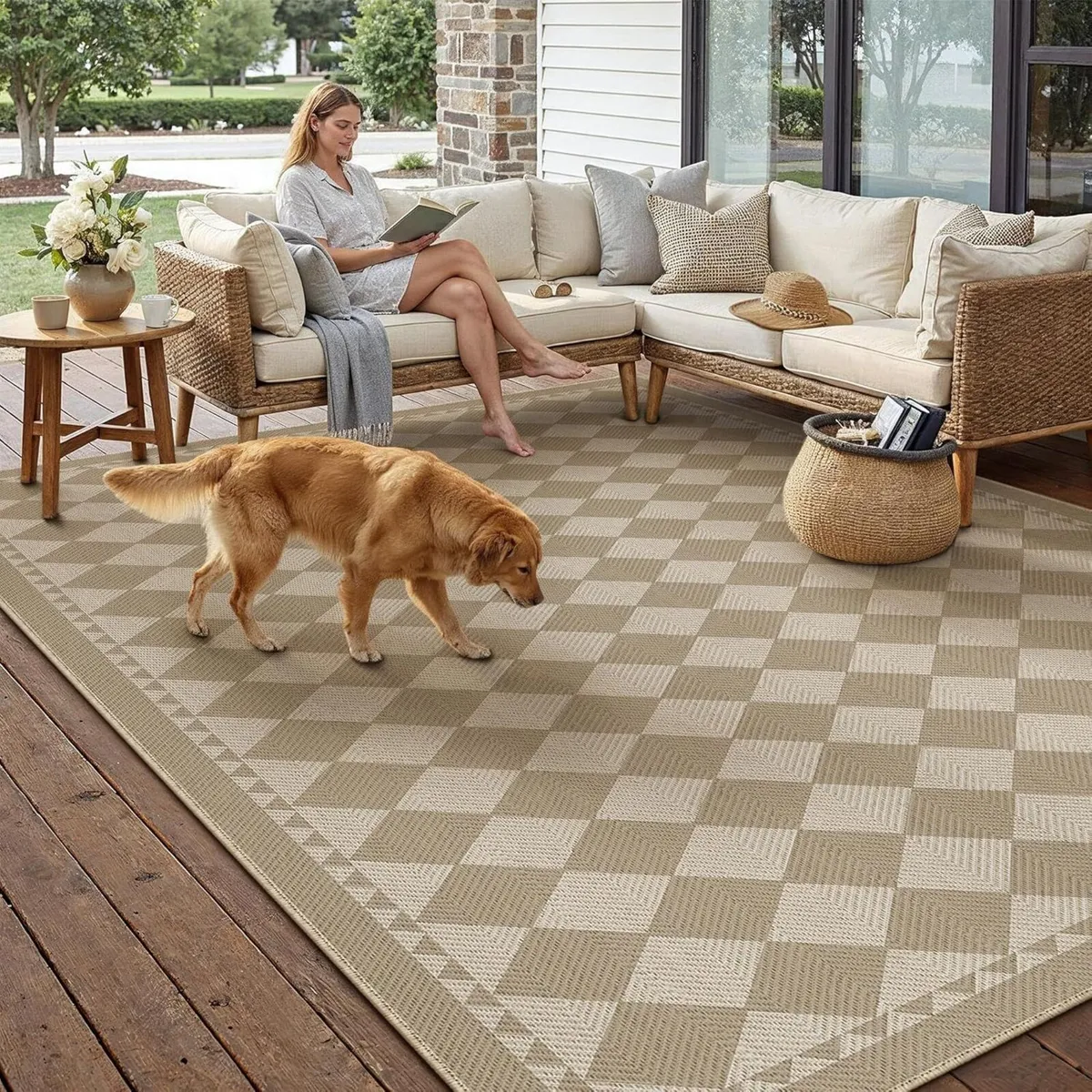 Outdoor Rug 160x230cm Rugs Living Room Garden - Image 3