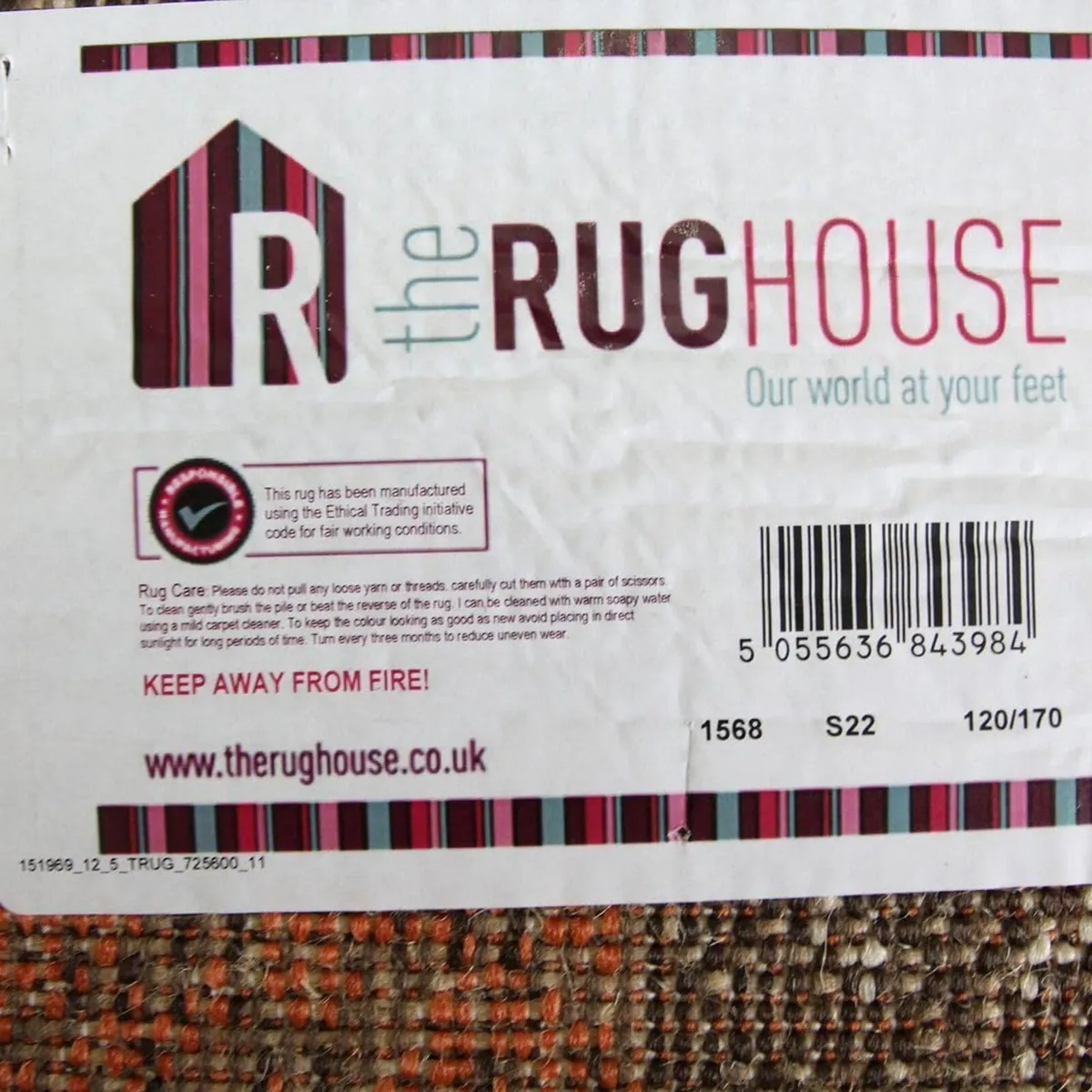 Milan Brown Red Orange Beige Cream Patchwork Rug - Image 4