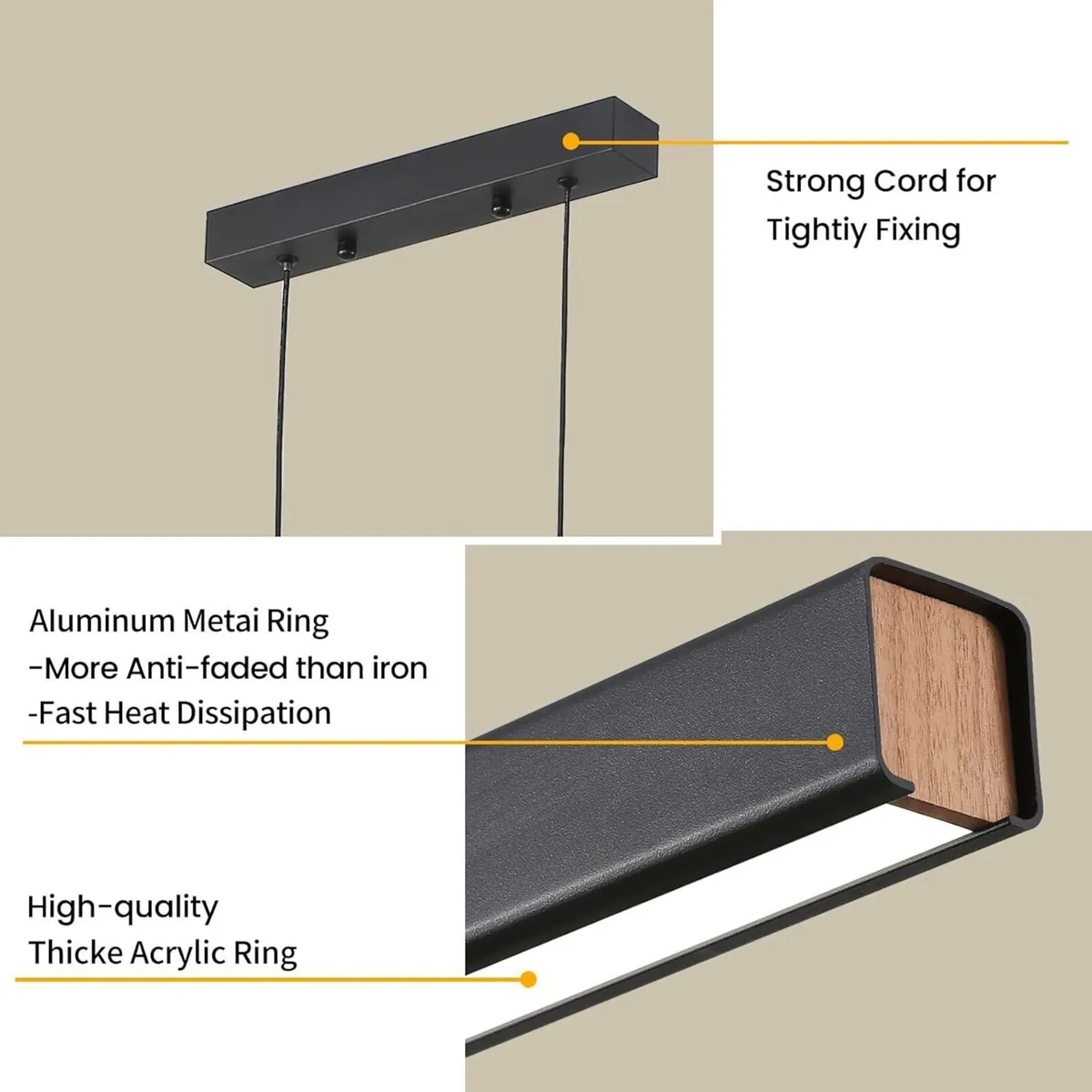 80CM Linear LED Pendant Light Breakfast Bar - Image 2