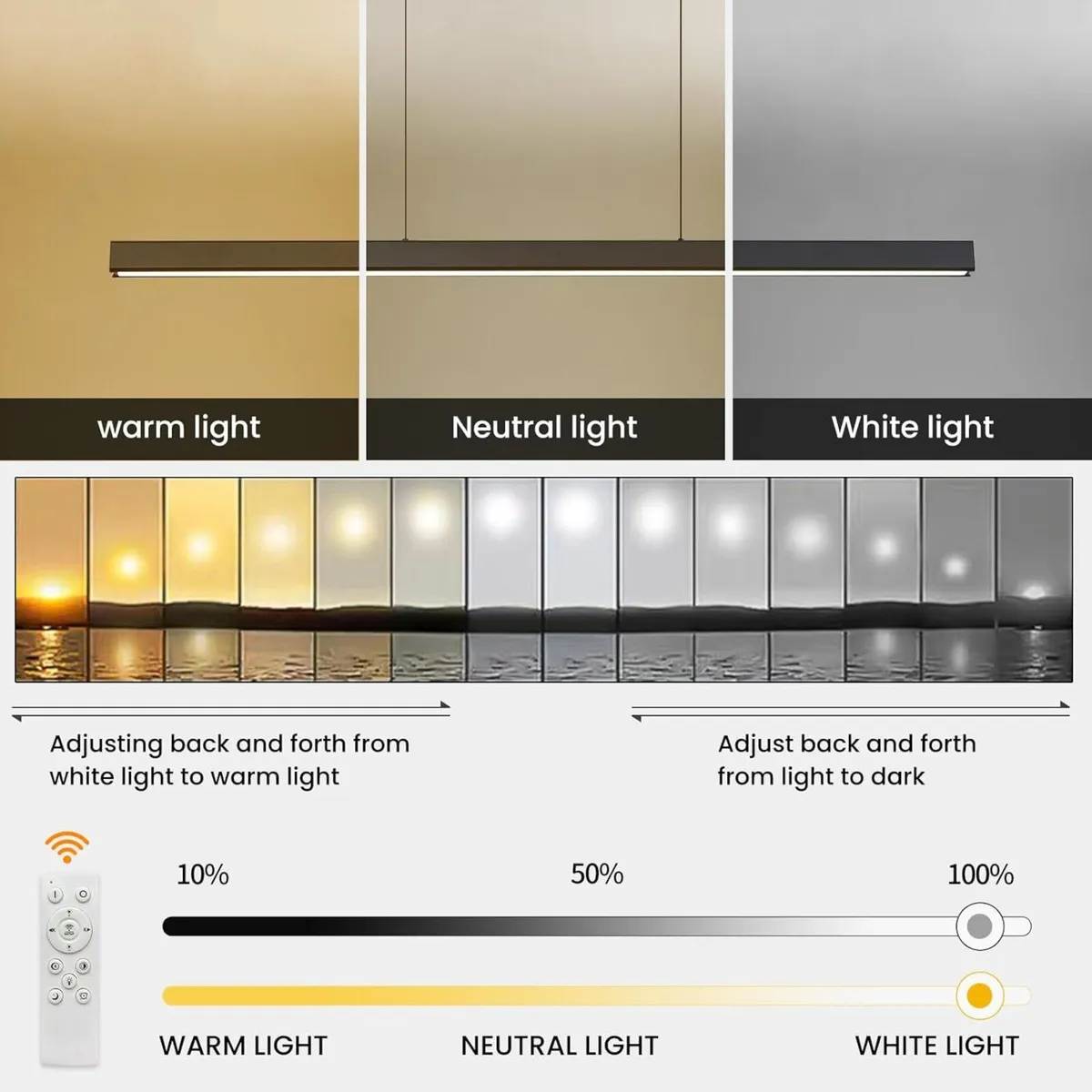 80CM Linear LED Pendant Light Breakfast Bar - Image 4