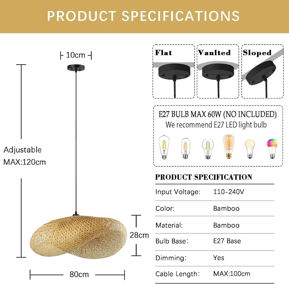 Retro Rattan Lampshade 80Cm Pendant Light - Image 2