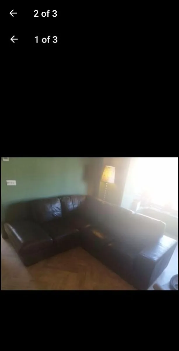 FREE Italian Brown Leather Sofa - Image 2