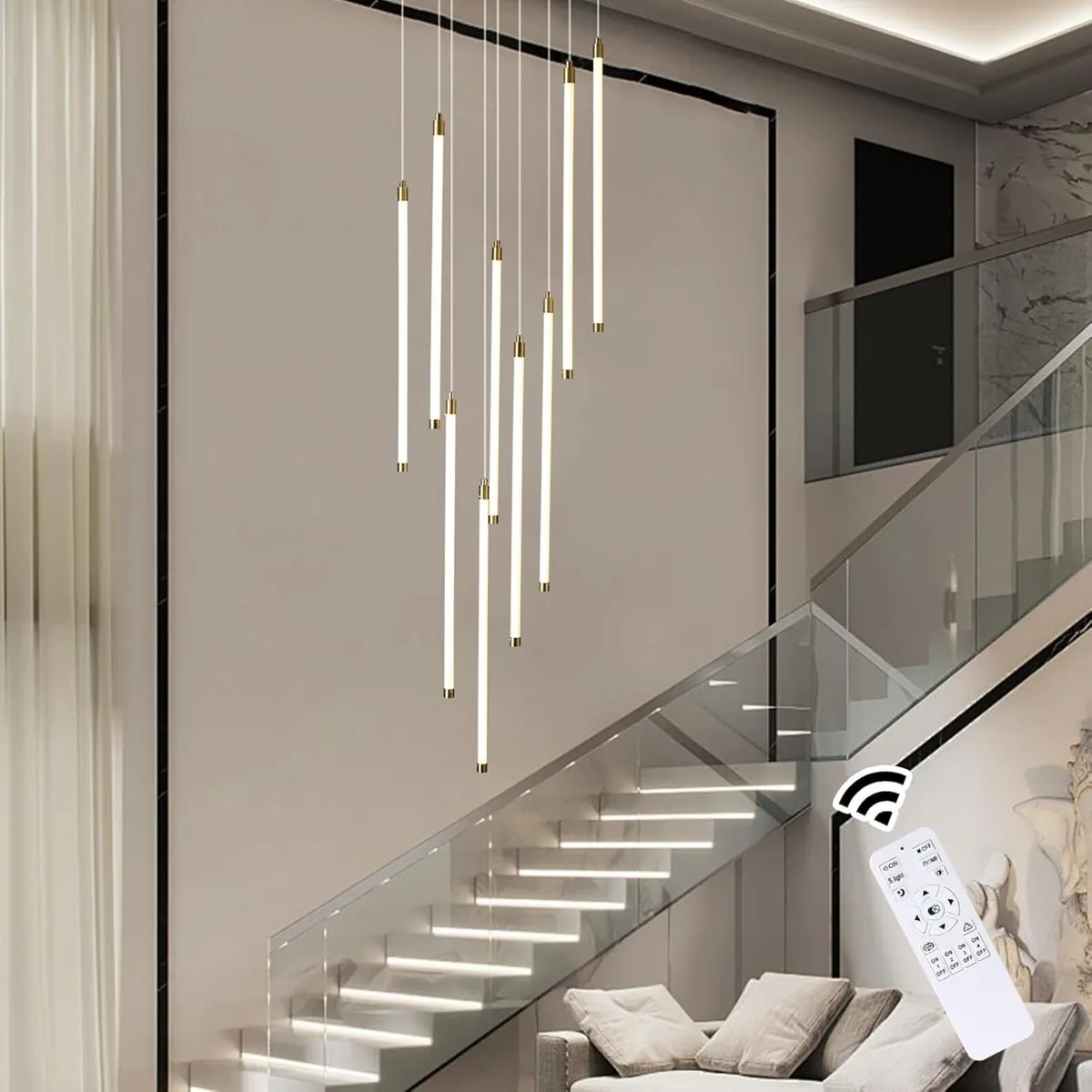 Modern LED Chandelier for Villa Staircase 2.5m - Image 1