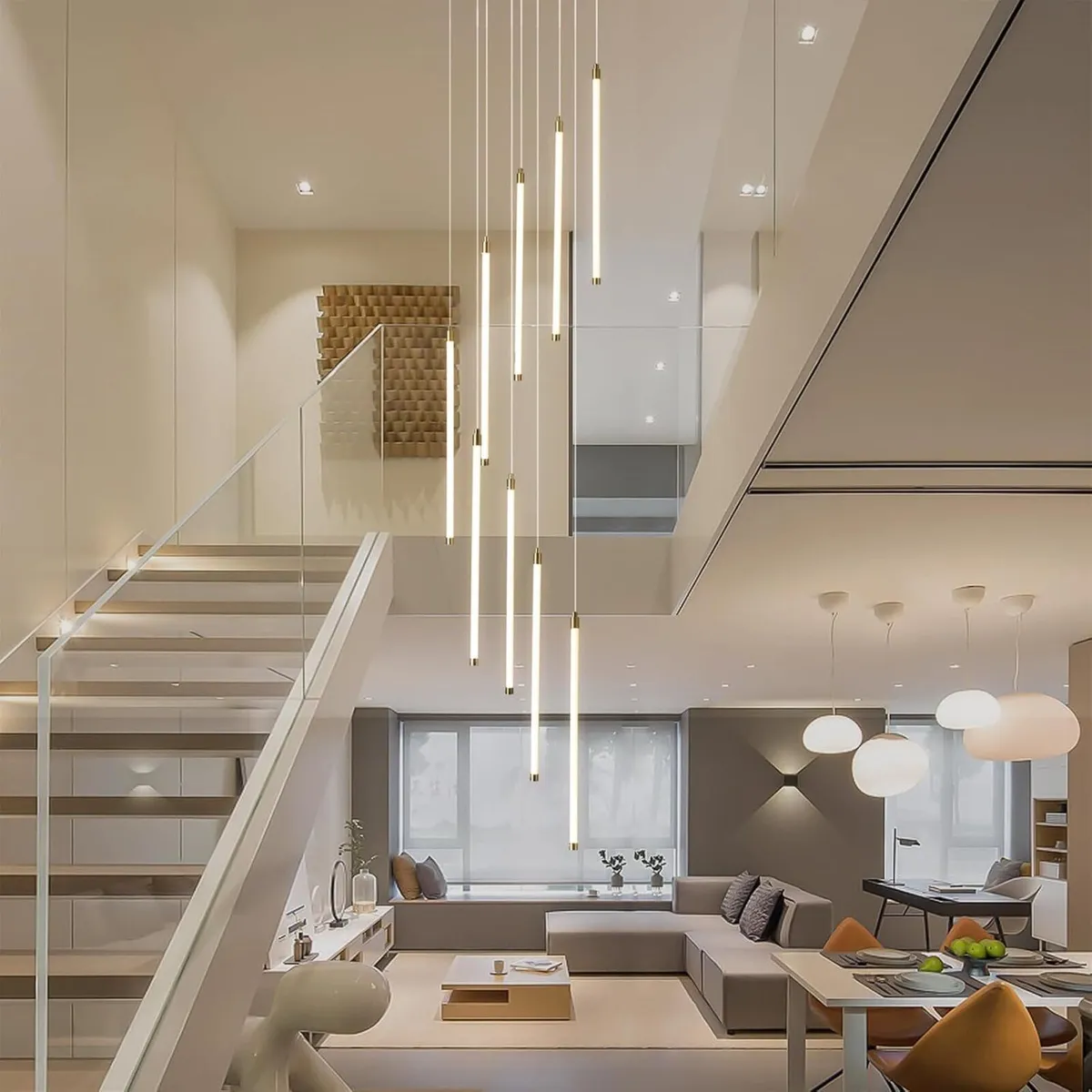 Modern LED Chandelier for Villa Staircase 2.5m - Image 4