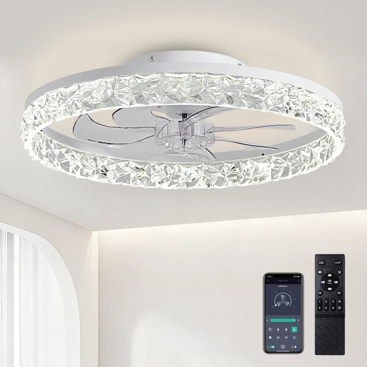 50CM Ceiling Fans with Lights and Remote 6 Speeds - Image 1