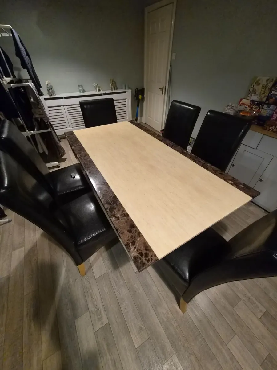 Marble dining table and chairs - Image 2