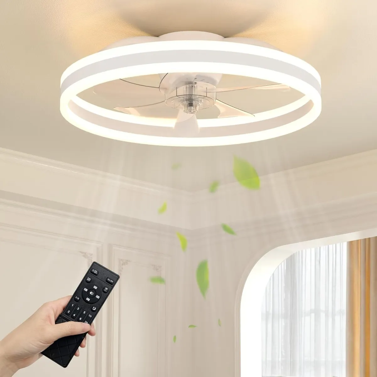Ceiling Fans with Lights and Remote 40cm Modern - Image 1