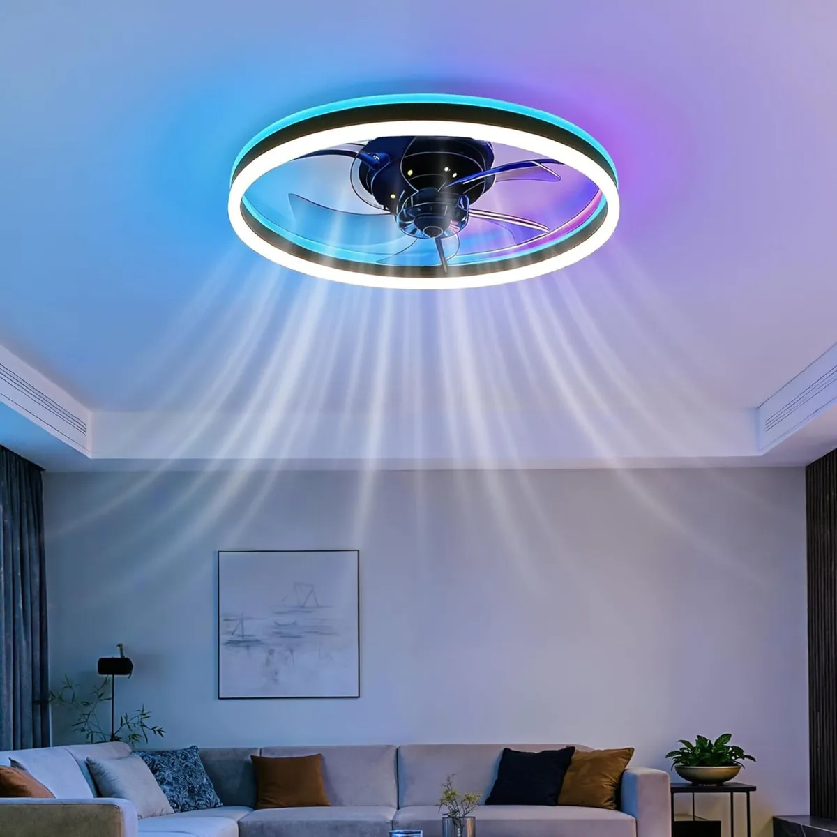 50CM RGB Ceiling Fan with Lights Remote/Smart APP - Image 1