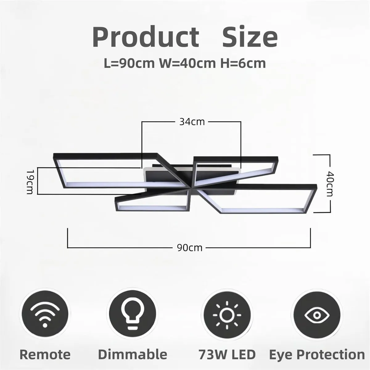 LED Ceiling Light for Living Room 73W Dimmable - Image 3