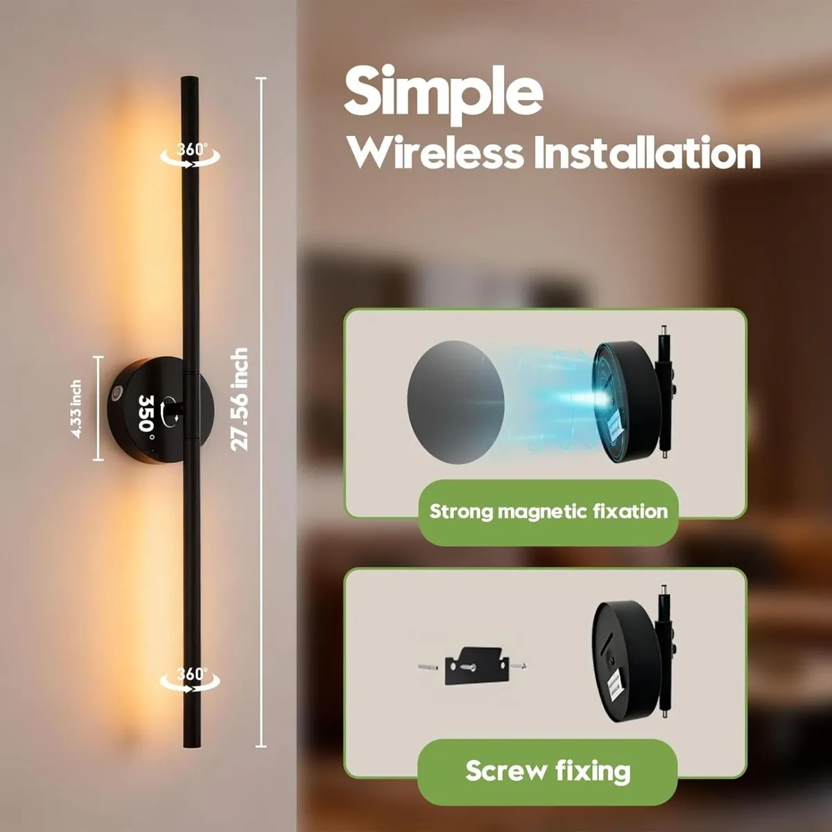 Battery Operated Wall Sconces 2 Pack 8000mAh - Image 4