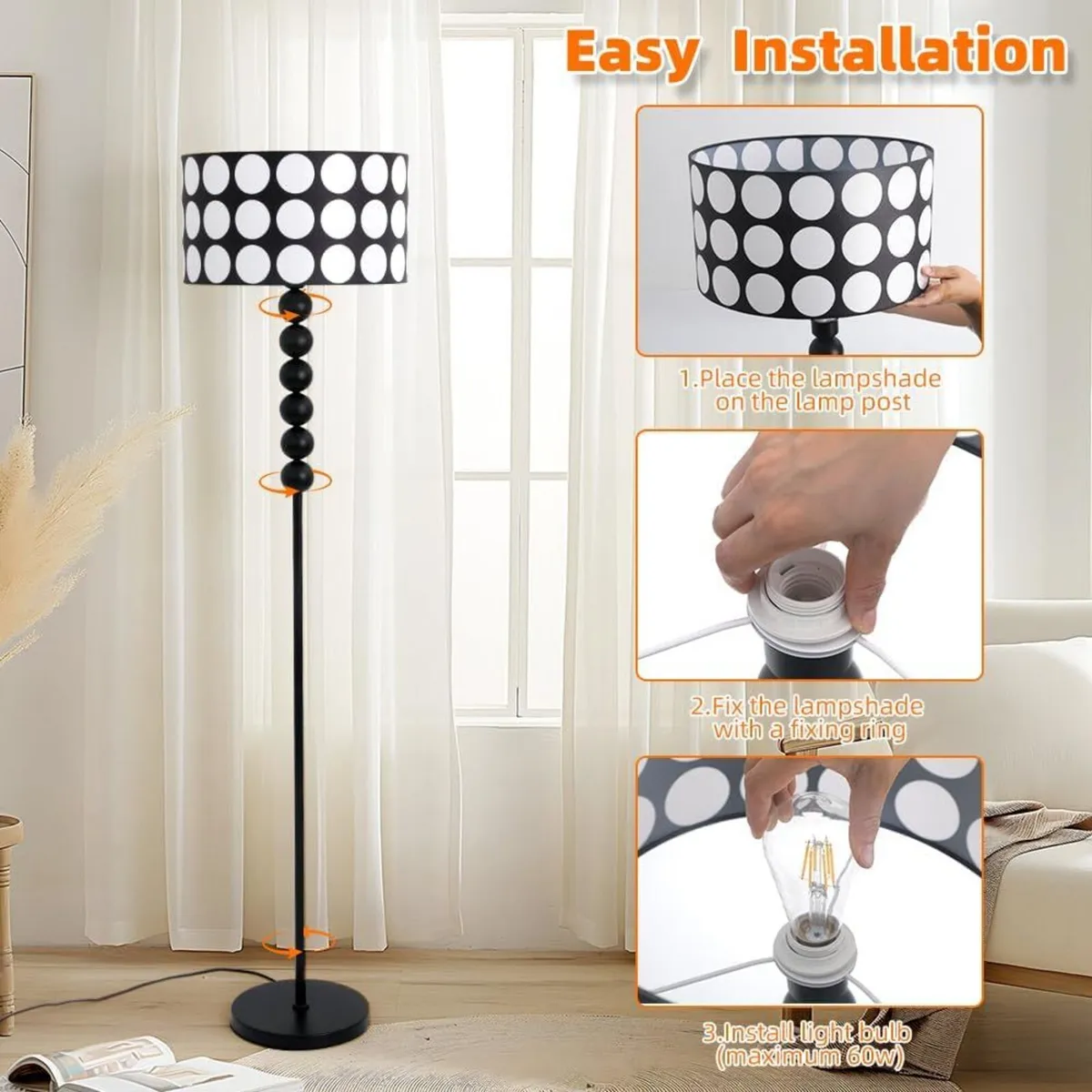 Modern Floor Lamp for Living Room 59 Standing - Image 4