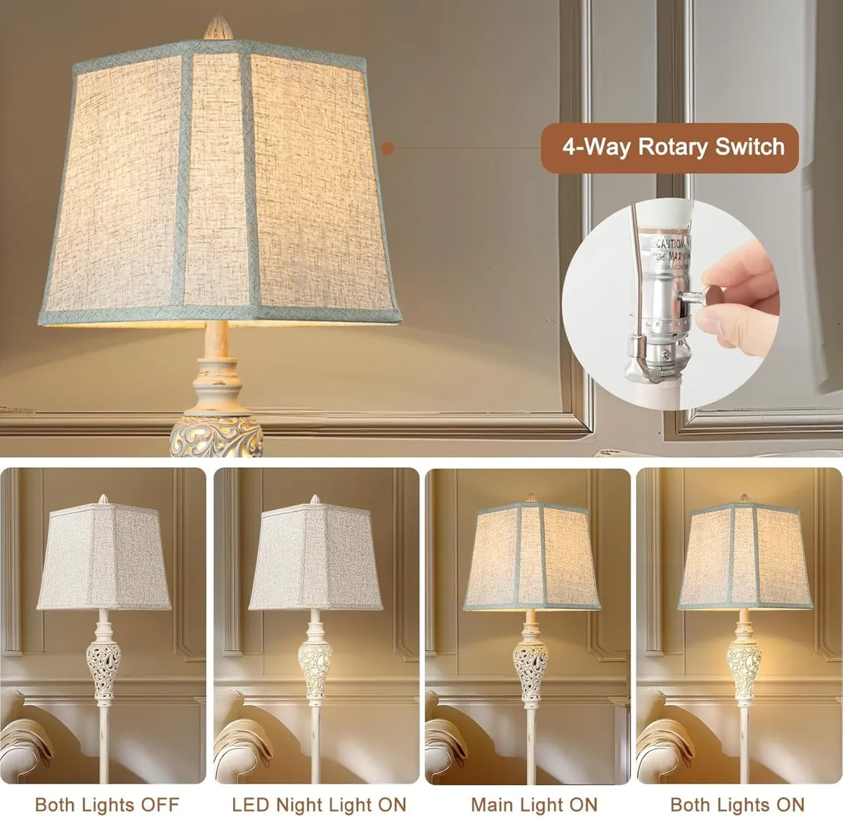 Rustic Floor Lamp 65'' Tall with Nightlight Cut - Image 2