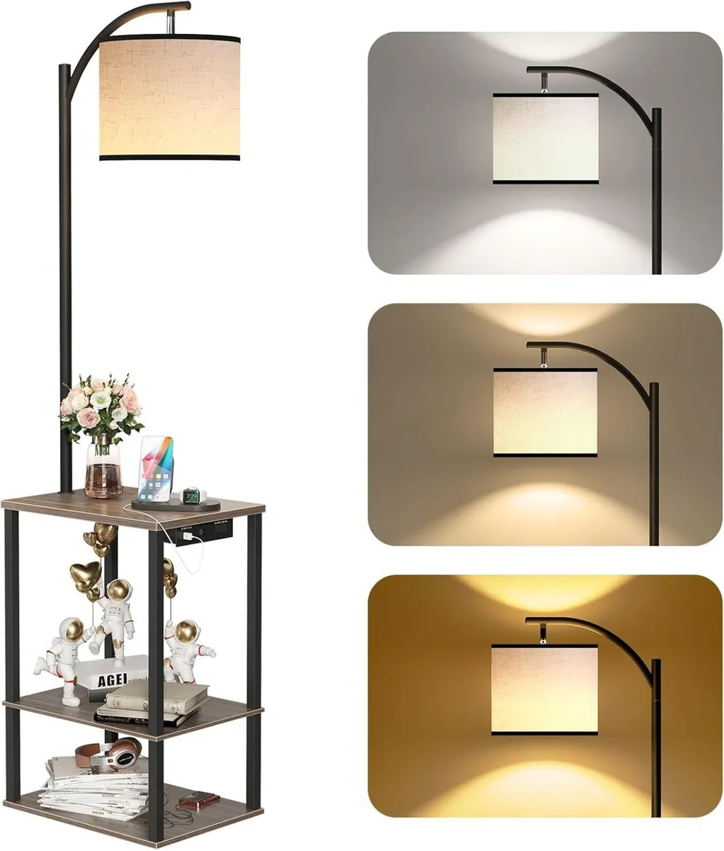 Floor Lamp with Desk Living Room Lamps Charging - Image 1