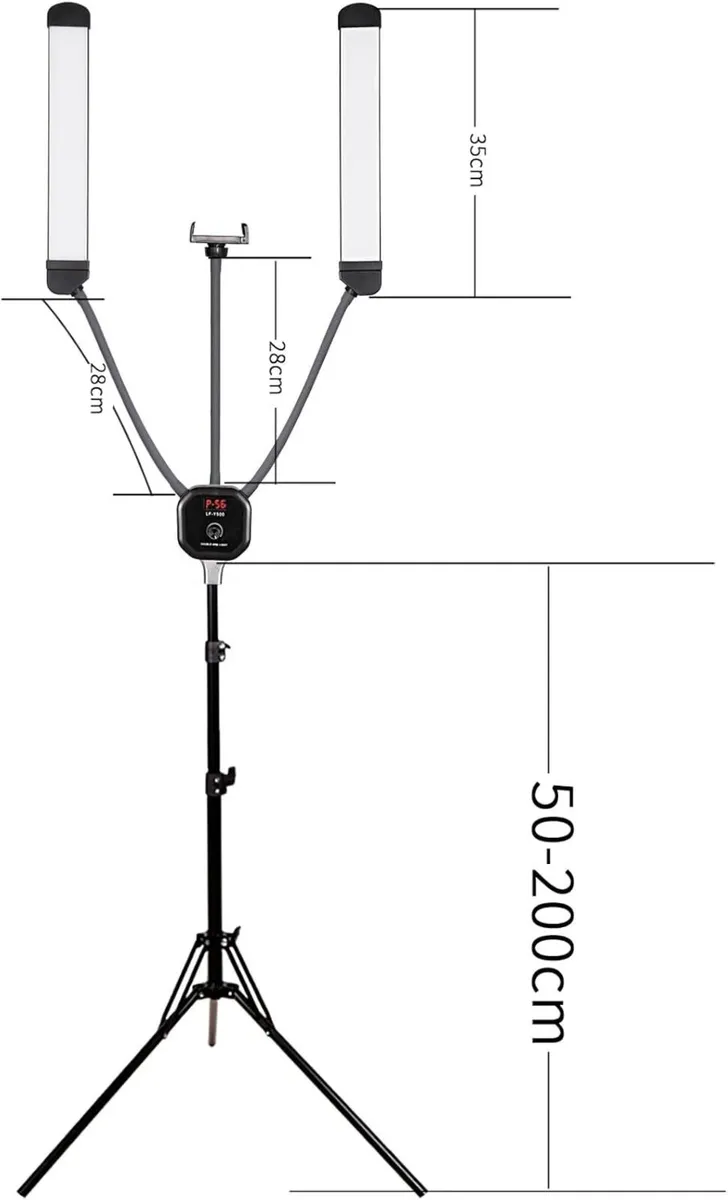 50W Double Arm LED Lighting Kit with Stand - Image 3