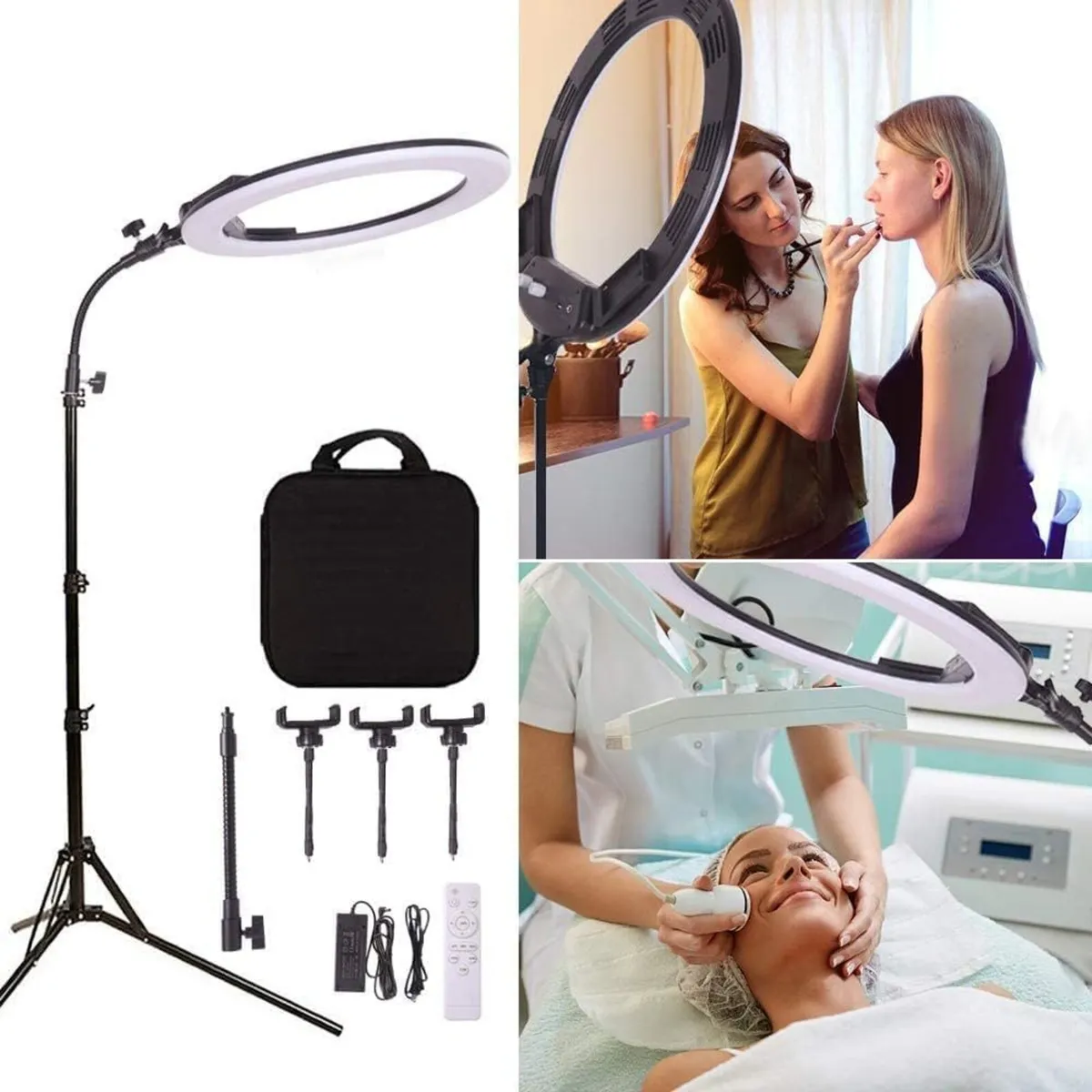 38W 18 inch Bi-Color Dimmable LED Ring Light - Image 1