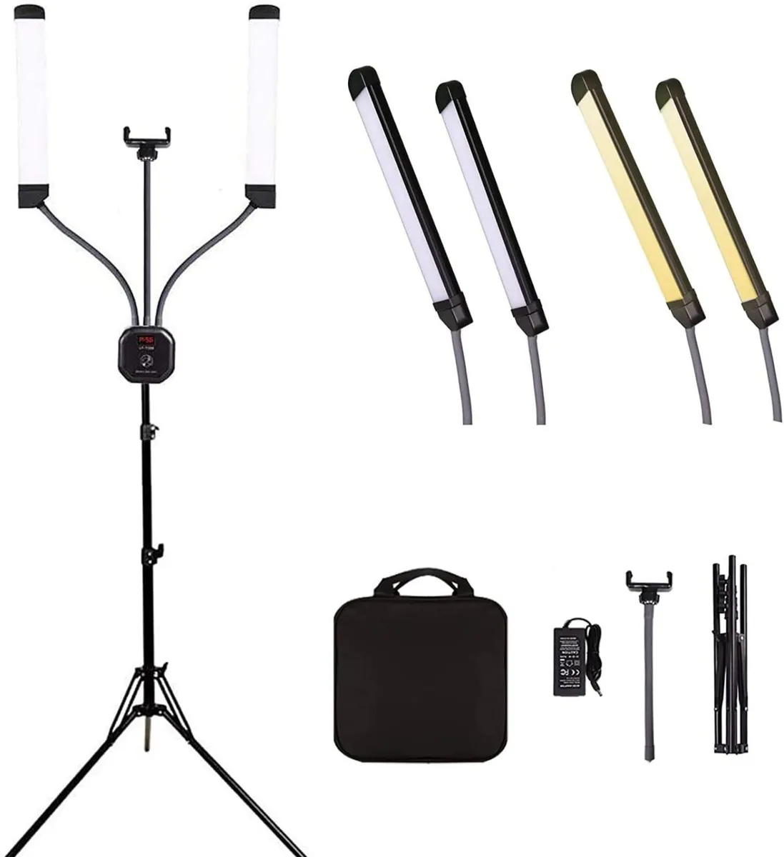50W Double Arm LED Lighting Kit with Stand - Image 1