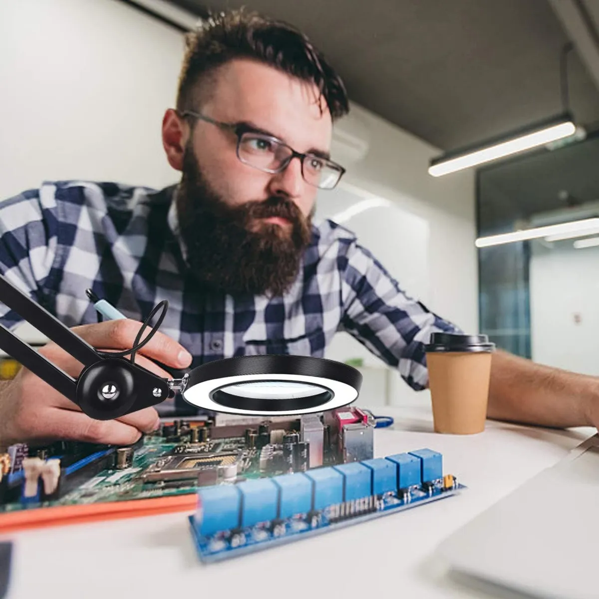 LED Magnifying Lamp Illuminated Magnifier - with - Image 2
