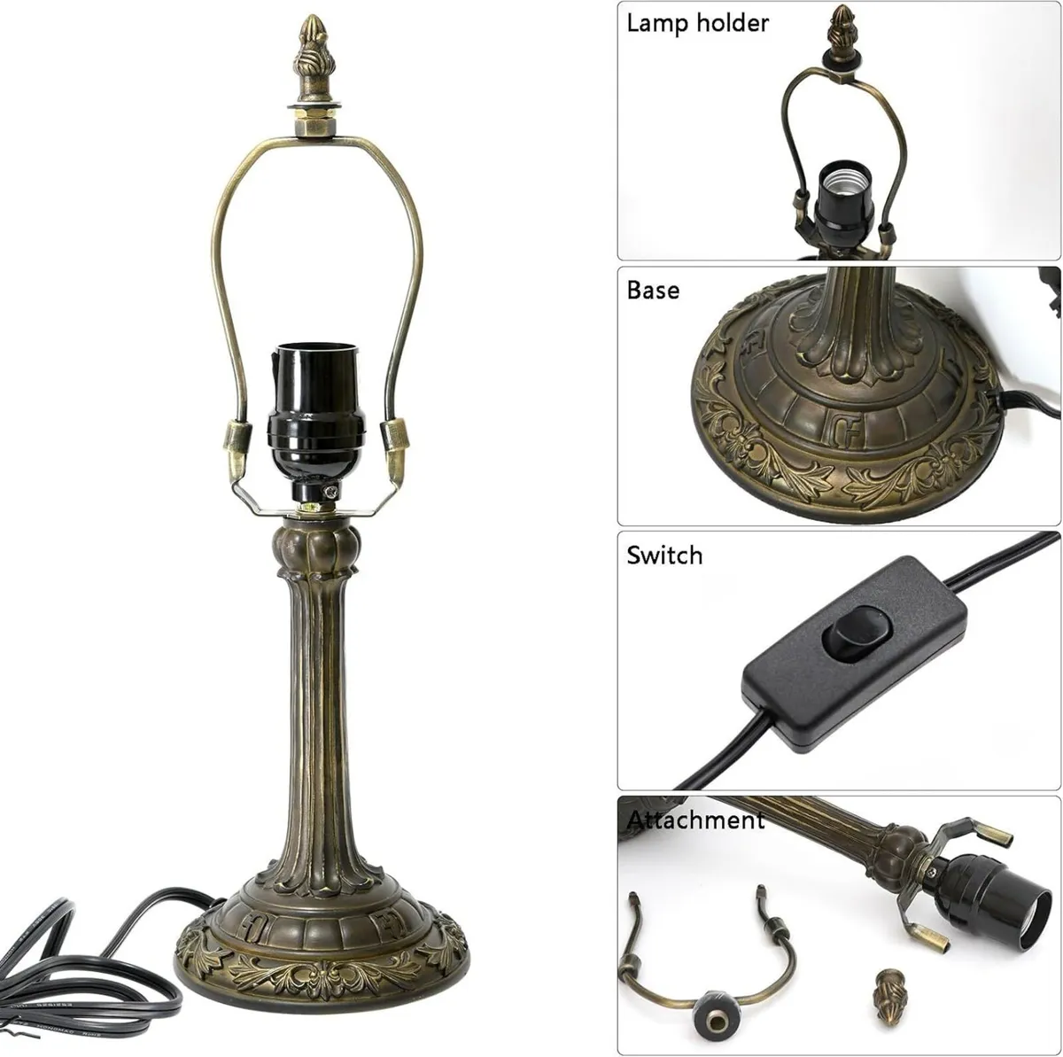 Tiffany Lamp - Green Dragonfly Stained Glass - Image 3