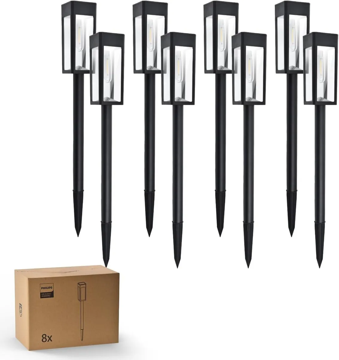 8 Packs Solar Pathway Lights Outdoor Glass Metal - Image 2