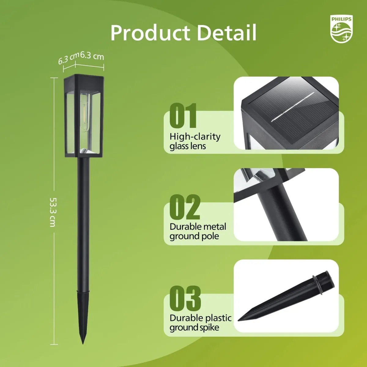 8 Packs Solar Pathway Lights Outdoor Glass Metal - Image 4