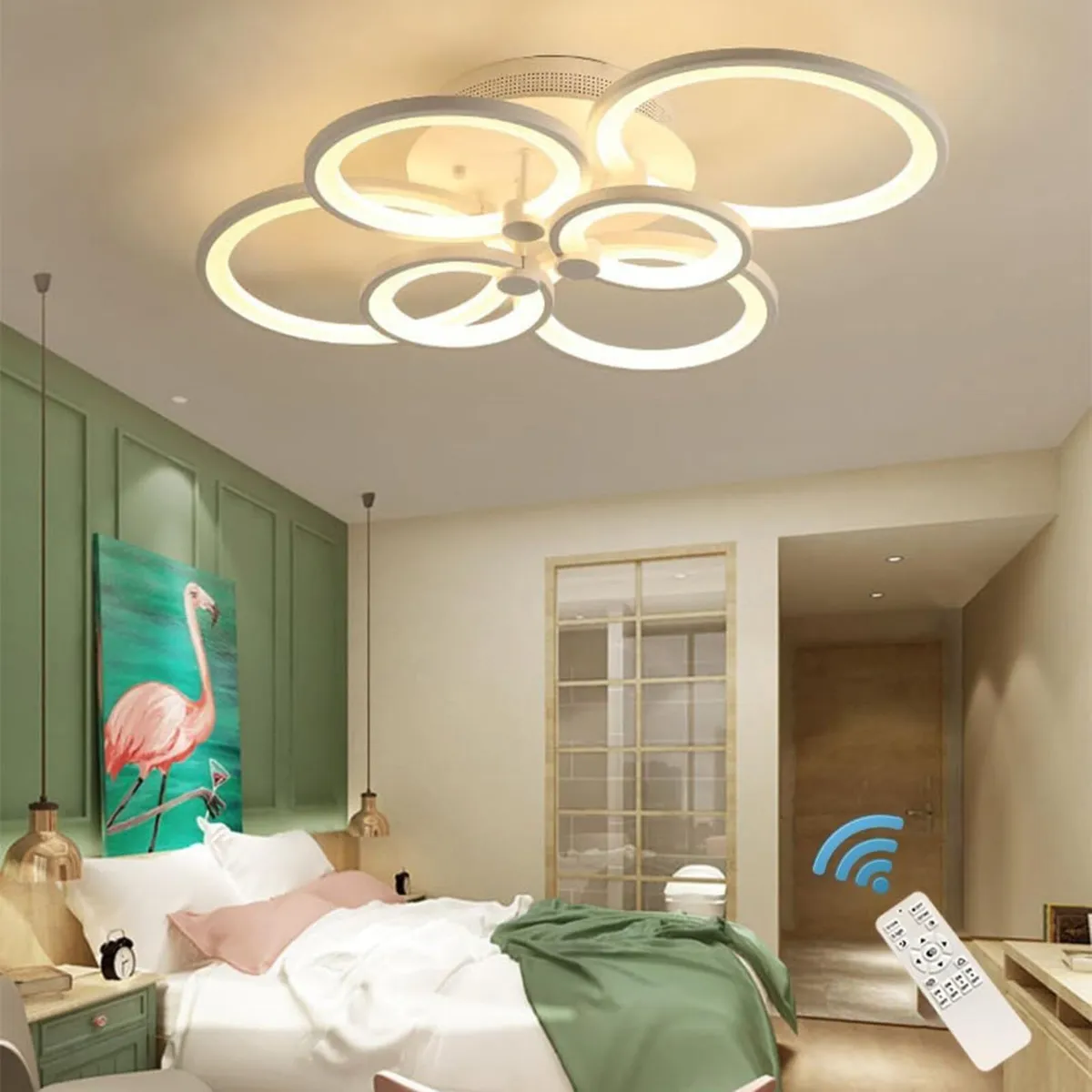 LED Ceiling Light Fixture with Remote Control 72W - Image 1