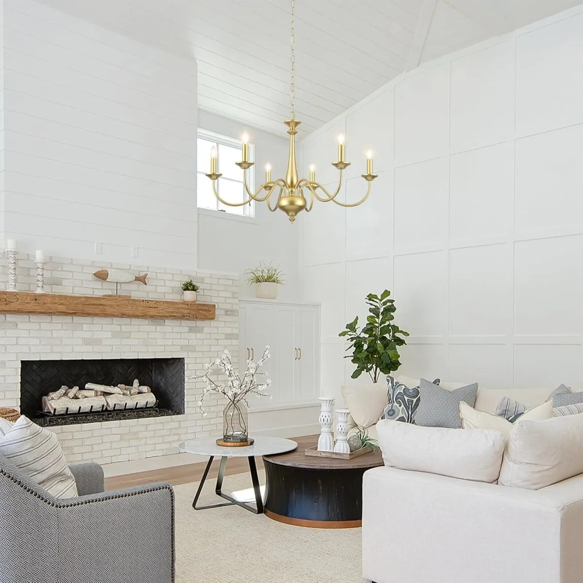 Gold Chandeliers Ceiling Light 6 Arm Fitting - Image 3