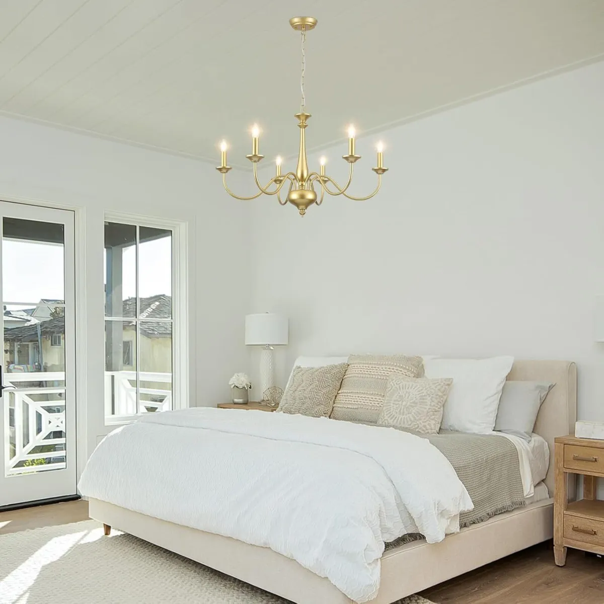 Gold Chandeliers Ceiling Light 6 Arm Fitting - Image 4