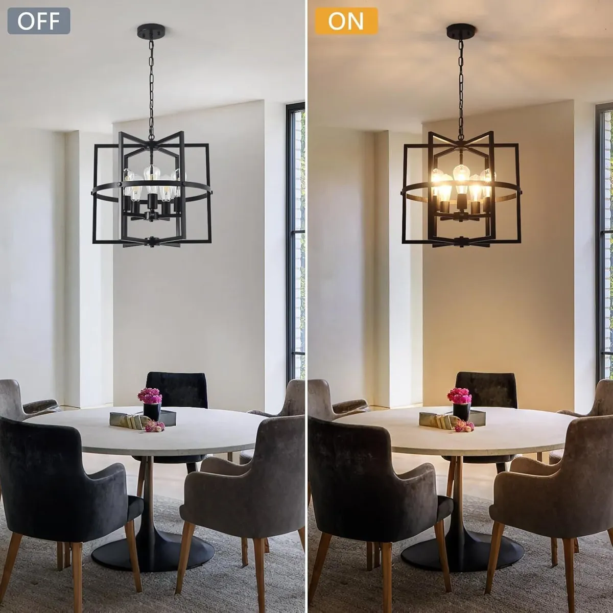 5-Lights Black Pendant Ceiling Light Industrial - Image 4