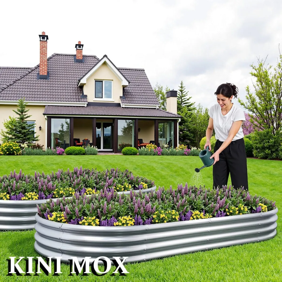 2Pcs Raised Garden Bed 8x4x1 FT Galvanized Boxes - Image 2