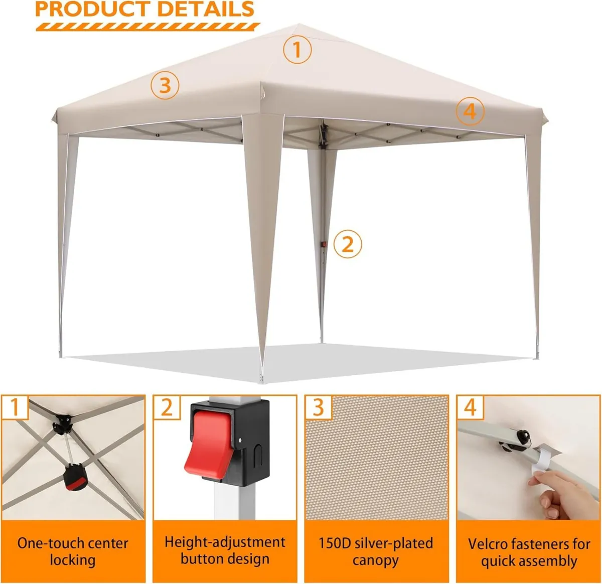 Gazebo 3 x m waterproof stable winterproof pop-up - Image 4