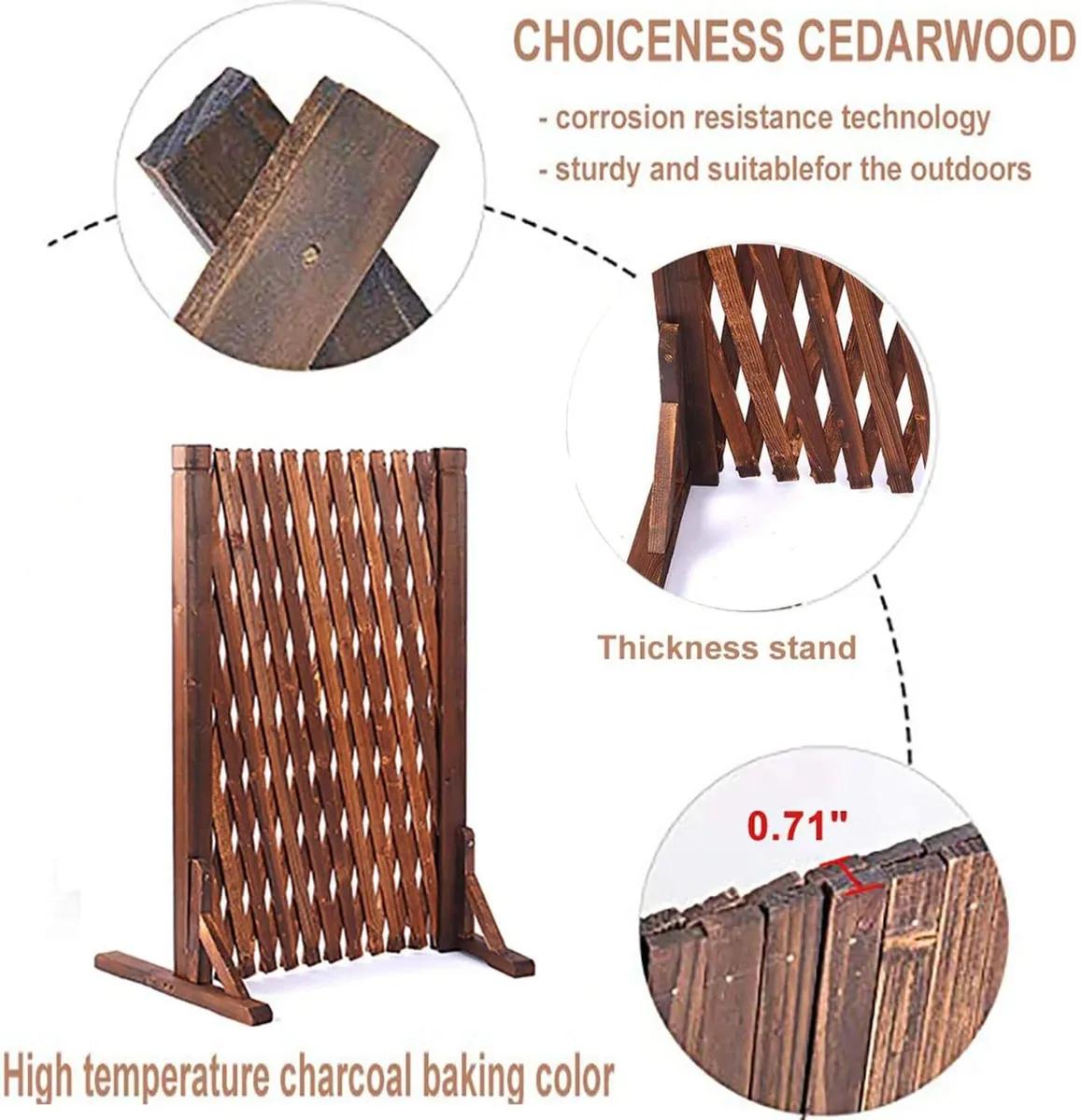 Expanding Fence Panels Pair Wooden Trellis - Image 4