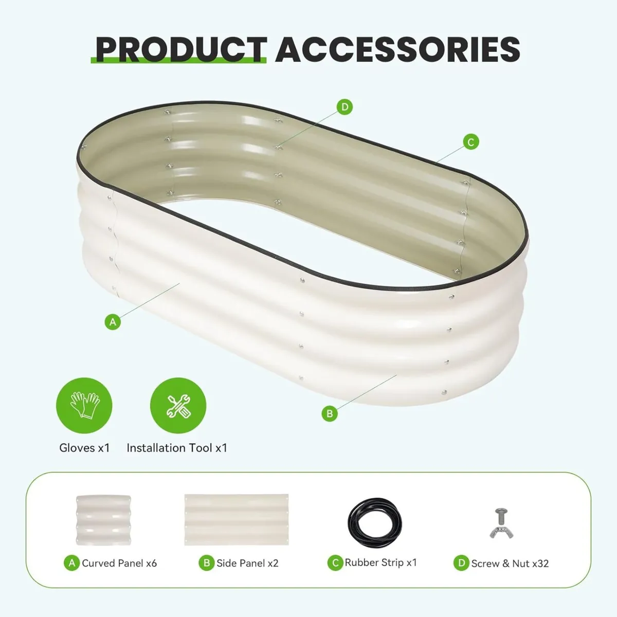 Raised Garden Bed Outdoor - 4x2x1ft Metal - Image 4