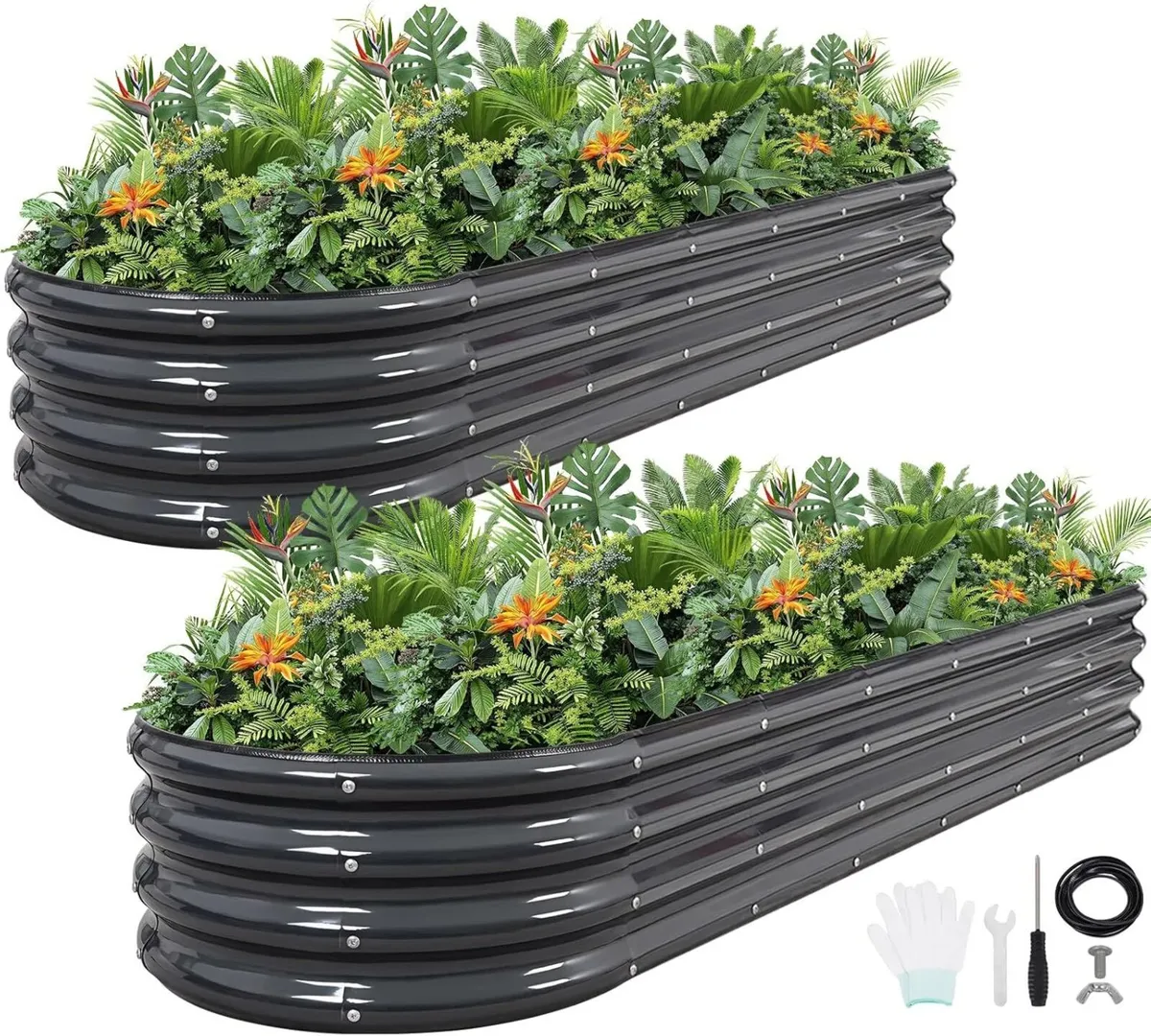 Galvanized Metal Raised Garden Bed Kit - 240x60x30 - Image 1