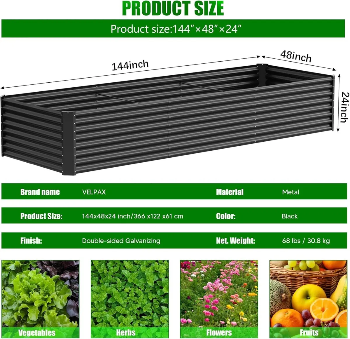 Raised Garden Bed Planter Beds Boxes Outdoor - Image 2