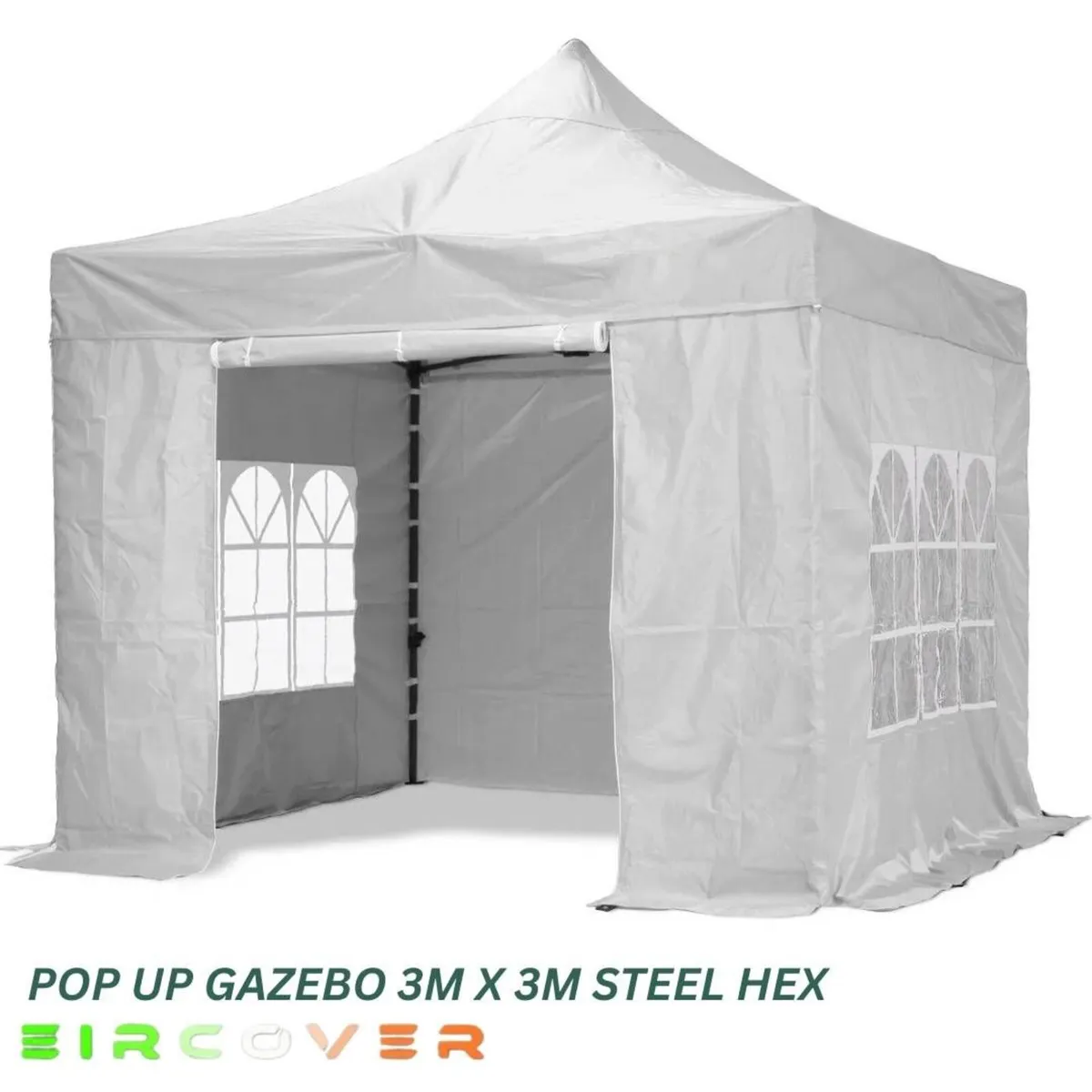 Heavy Duty Pop Up Gazebo Steel 40mm Hex 3m x 3m - Image 1